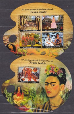 DB1 Pictura Suprarealism Frida Kahlo MS + SS MNH foto