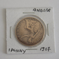 M3 C50 - Moneda foarte veche - Anglia - one penny - 1917