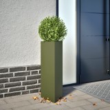 VidaXL Jardiniere grădină, 2 buc., verde, 30x26x75 cm, oțel, triunghi 851150