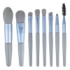 Mini set portabil 8 pensule de machiaj albastre, flippy