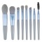 Mini set portabil 8 pensule de machiaj albastre, flippy