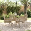 VidaXL Set de masă pentru grădină 5 pcs Bej Rattan poli 3334948