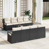 Cumpara ieftin Set de canapele pentru grădină 7 pcs Negru, Crem