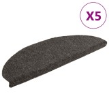 Covorașe pentru scări autoadezive, 5 buc., 65x21x4 cm, antracit, semirotunde, mari