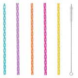 Set Paie Reutilizabile, Multicolor, Plastic, 7x230mm, 24 Bucăți, Include Perie Curățare, Oem