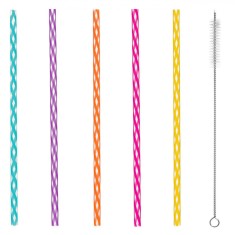 Set Paie Reutilizabile, Multicolor, Plastic, 7x230mm, 24 Bucăți, Include Perie Curățare