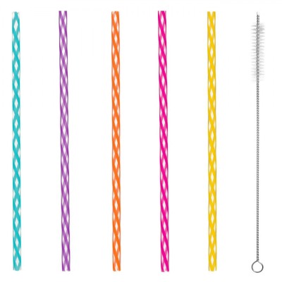 Set Paie Reutilizabile, Multicolor, Plastic, 7x230mm, 24 Bucăți, Include Perie Curățare foto