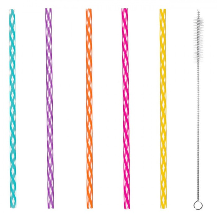 Set Paie Reutilizabile, Multicolor, Plastic, 7x230mm, 24 Bucăți, Include Perie Curățare