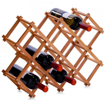 Raft din bambus pentru vin, 10 sticle foto