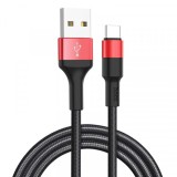 Cumpara ieftin Cablu Date si Incarcare USB-A - USB-C HOCO X26 Xpress, 18W, 1m, Negru Rosu