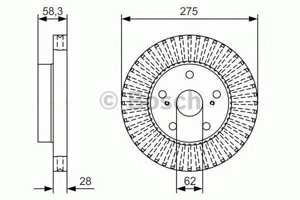 Disc frana TOYOTA HILUX III pick-up (KUN, TGN, LAN, GGN) (2004 - 2016) BOSCH 0 986 479 A97