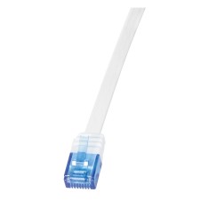 PATCH CORD UTP LOGILINK Cat6, cupru, flat, 1 m, alb, AWG32, &quot;CF2031U&quot; (timbru verde 0.08 lei)