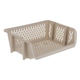 Coș Depozitare Stivuibil, 39x30.5x13cm, Bej, Plastic, Oem