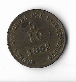 Moneda 5/10 soldo 1862 - Lombardia