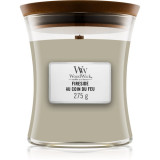 Woodwick Fireside Au Coin Du Feu lum&acirc;nare parfumată cu fitil din lemn 275 g