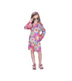 Costum Hippie pentru Fete Rochie si Bentita, Marime 130/140 cm (9-10 ani)