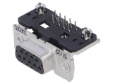 Conector D-Sub 9 Pin Soclu Mamă PCB 90&deg; THT, TE Connectivity