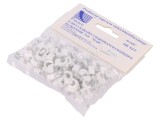 Cleme albe pentru cablu rotund 6mm, 100 bucăți