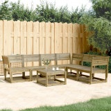 VidaXL Set canapea de grădină, 6 piese, lemn de pin tratat