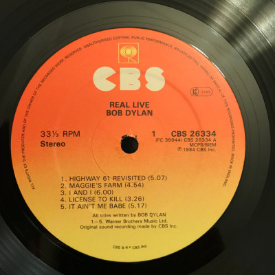 Vinil Bob Dylan &amp;ndash; Real Live (VG) foto