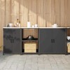 Set de depozitare pentru bucătărie 3 pcs Negru 210 x 50 x 92 cm
