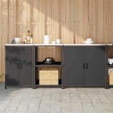 Set de depozitare pentru bucătărie 3 pcs Negru 210 x 50 x 92 cm