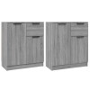 Servante, 2 piese, sonoma gri, 60x30x70 cm, lemn prelucrat