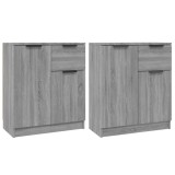 Servante, 2 piese, sonoma gri, 60x30x70 cm, lemn prelucrat