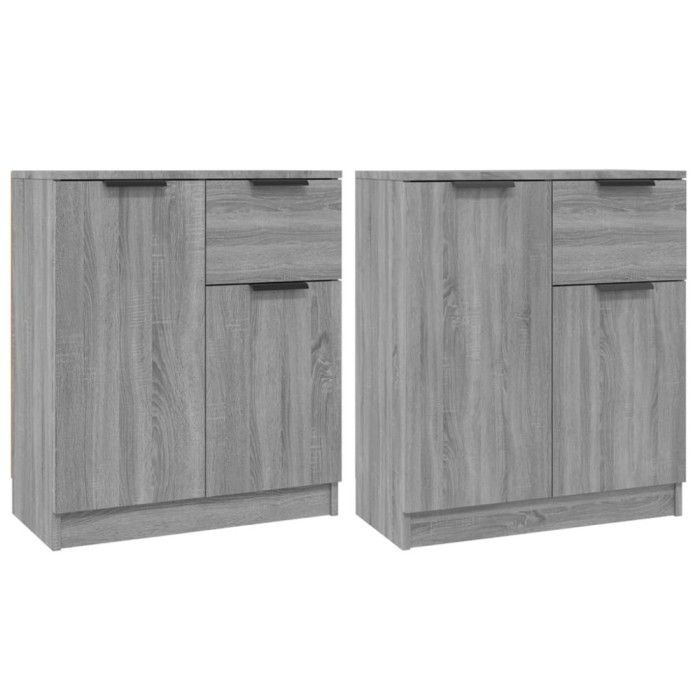 Servante, 2 piese, sonoma gri, 60x30x70 cm, lemn prelucrat