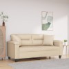 VidaXL Canapea cu 2 locuri, cu perne, crem, 140 cm, microfibră 3200975