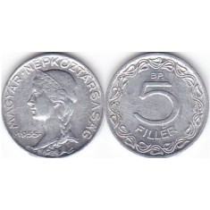 Ungaria 1955 - 5 filler, circulata