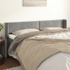 VidaXL Tăblie de pat cu aripioare gri deschis 203x16x78/88 cm catifea 3118694