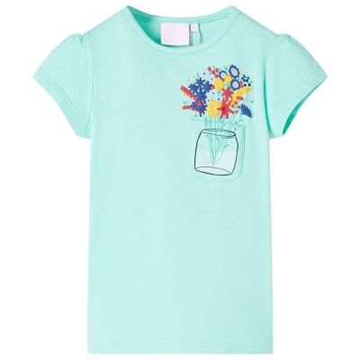 Tricou pentru copii, verde mentă deschis, 128 11032 foto