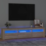 Comodă TV cu lumini LED, stejar sonoma, 180x35x40 cm