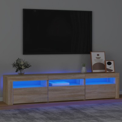 Comodă TV cu lumini LED, stejar sonoma, 180x35x40 cm foto