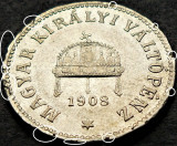 Cumpara ieftin Moneda istorica 10 FILLER- AUSTRO-UNGARIA, anul 1908 *cod 5119 A = ERORI REVERS, Europa