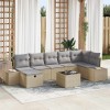 VidaXL Set de canapele pentru grădină cu pernă 8 pcs Bej Rattan poli 3359409