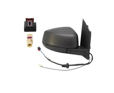 Oglinda exterioara Volkswagen Caddy, 11.2020-, montare dreapta, reglaj electric; carcasa neagra; incalzit; sticla convexa; geam cromat; 16 gauri / 5 foto