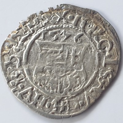 Ungaria 1 denar 1576 kb argint Maximilian ll foto