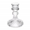 Suport Lumanare Sticla Transparenta Pufo Ellegant 10 cm - Sfesnic Decorativ Elegant, Diametru 2 cm, 10x7 cm