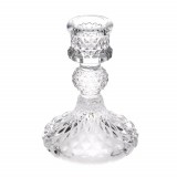 Suport pentru lumanare Pufo Ellegant din sticla, 10 cm, transparent