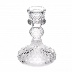 Suport pentru lumanare Pufo Ellegant din sticla, 10 cm, transparent