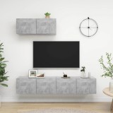 vidaXL Comode TV, 3 buc., gri beton, PAL