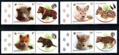 Romania 2012, LP 1960 c, Pui de animale, seria cu viniete dreapta, MNH! foto