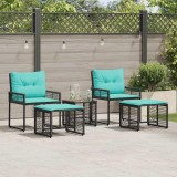 vidaXL Set de Mobilier pentru Exterior cu pernă 5 pcs Negru și Turcoaz 42025173