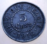 7.680 BELGIA WWI OCUPATIE GERMANA 5 CENTIMES 1916 BELGIQUE-BELGIE