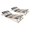 Gossi baze de pat cu sipci, 2 buc., 42 sipci, 7 zone, 90 x 200 cm