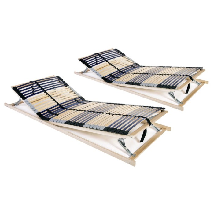 Gossi baze de pat cu sipci, 2 buc., 42 sipci, 7 zone, 90 x 200 cm