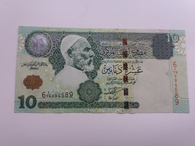 Libia Libya 10 Dinars ND foto