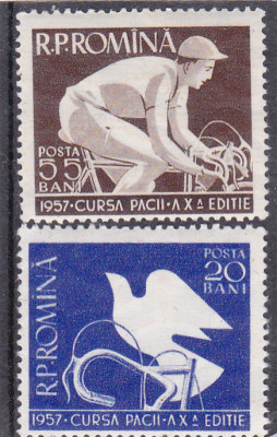 ROMANIA 1957 - CURSA PACII, MNH - LP. 430 foto